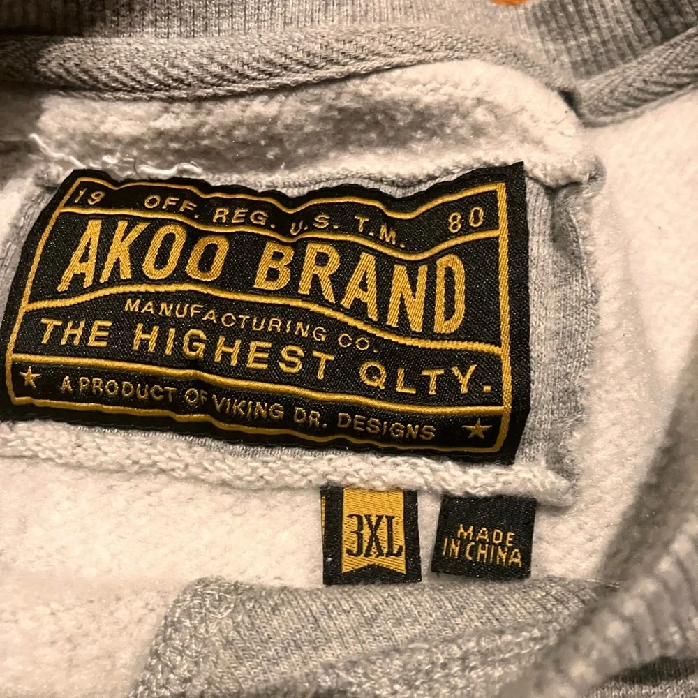 Akoo Sweatshirt Men’s 3X Gray Logo Fox Streetwear Skater Casual Teen Boys XXXL - Picture 8 of 12